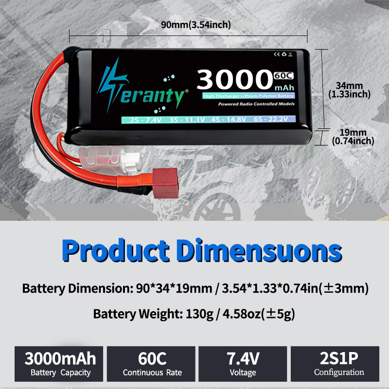 Batería Lipo TERANTY 2S 3000mA - Rc Hobby Vehicles reseña y precio
